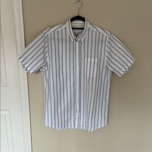 Men's Norse Projects Theo Striped Oxford Shirt - Blue and White Size Medium